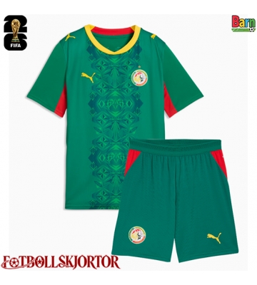 Senegal Borta Kläder Barn VM 2026 Kortärmad (+ Korta byxor)